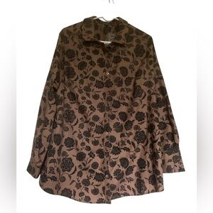 New Roaman’s Long Sleeve Floral Button Down Top Shirt Size 20W